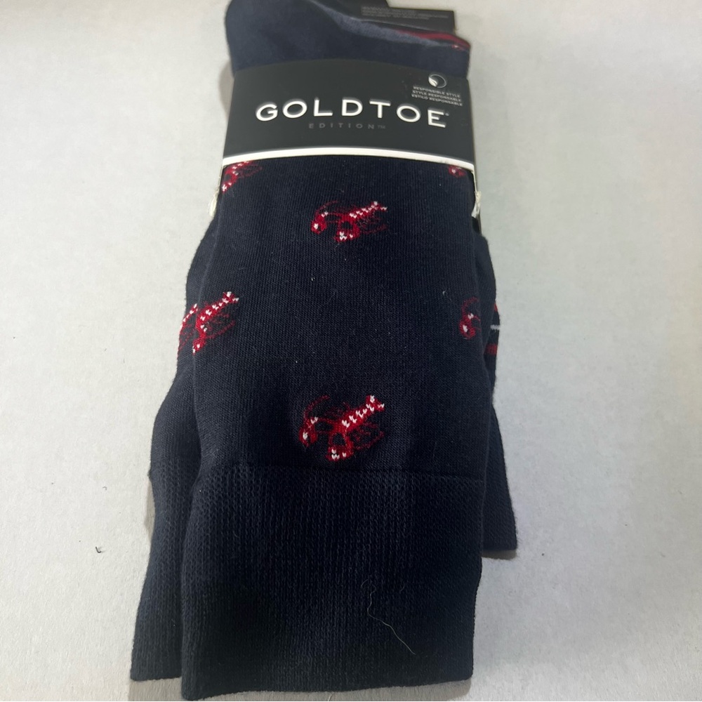 Gold Toe Crew Dress Socks Men’s Shoes Size 6-12-5 Blue:Navy 3 Pair Lobster. New